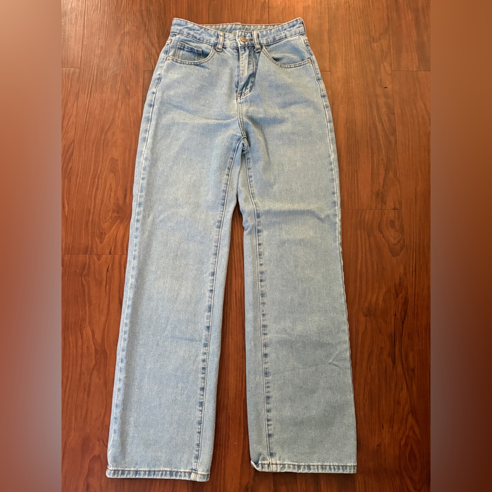 SHEIN Light Blue Flare & Wide Leg Jeans
